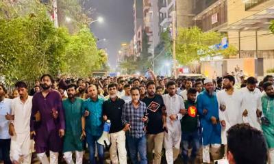 উত্তরায় আ.লীগের মিছিলের প্রতিবাদে যুবদলের বিক্ষোভ মিছিল