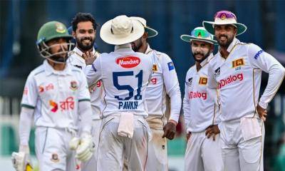 কলম্বোতে ব্যাটিং ধস, ইনিংস হারের শঙ্কায় বাংলাদেশ