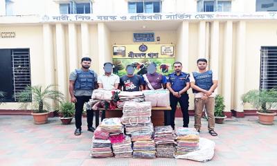 শ্রীমঙ্গল থানা পুলিশের অভিযানে চোরাচালানী পন্য ভারতীয় শাড়িসহ গ্রেফতার-৩