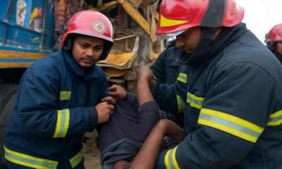 ত্রিশালে সড়ক দুর্ঘটনায় ট্রাক চালক ও সহকারী নিহত