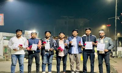 মোহনগঞ্জে ধানের শীষের প্রচারণায় ছাত্রদল নেতারা