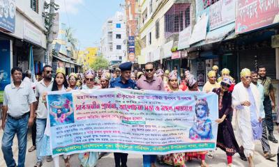 জন্মাষ্টমী উৎসব উপলক্ষে রাণীনগরে মঙ্গল শোভাযাত্রা